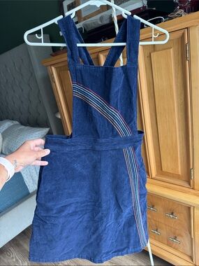ModCloth Navy Corduroy Pinafore Dress